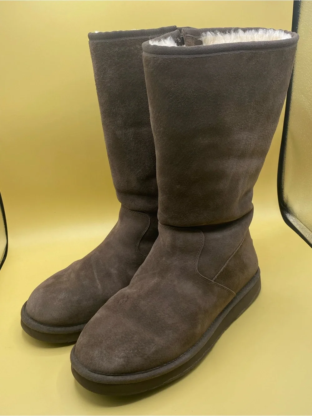 UGG Tall Suede Winter Boots in Dark Brown